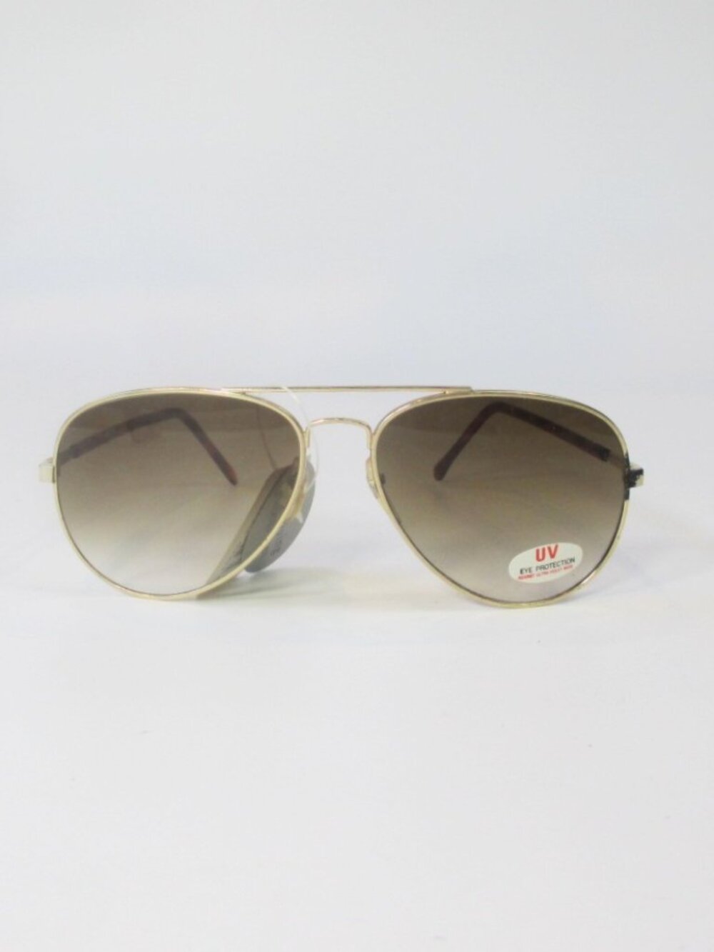 Vintage 80s Gold Teardrop Aviator Sunglasses NOS